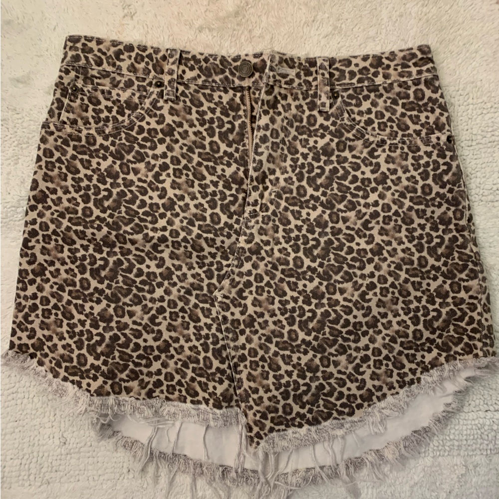 Cheetah Jean Skirt